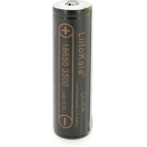 Акумулятор 18650 3500mah (3300-3500mah), Protected, 3.7V(2.75-4.2V), Black Liitokala (Lii-35A-PCB)