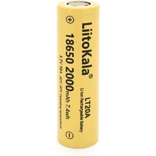 Аккумулятор 18650 2000mah (1900-2000mah), 3.7V(2.75-4.2V), Yellow Liitokala (Lii-LT20A) Аккумулятор 18650 2000mah (1900-2000mah), 3.7V(2.75-4.2V), Yellow Liitokala (Lii-LT20A)