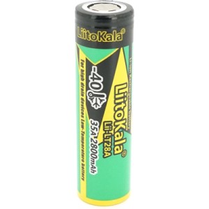 Акумулятор 18650 2800mAh, 35A, 3.7V(2.5-4.2V), LowTemp-40-60, Black/Green Liitokala (Lii-LT28A)
