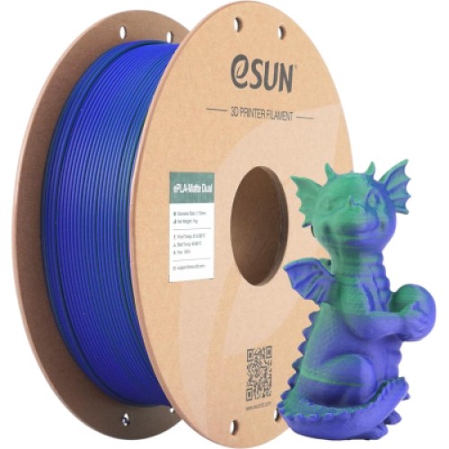 Пластик для 3D-принтера eSUN PLA matte dual 1,75mm 1kg GREEN BLUE (PLA-MTD175B-UG1P1)