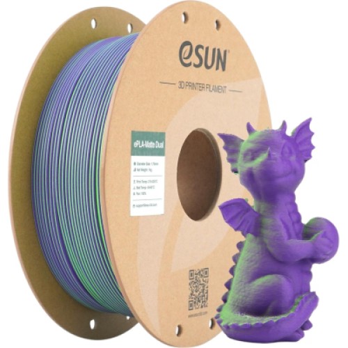 Пластик для 3D-принтера eSUN PLA matte dual 1,75mm 1kg GREEN PURPLE (PLA-MTD175B-GZ1P1)