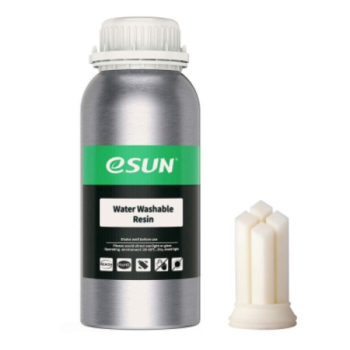 Фотополимерная смола eSUN Resin, Water Washable UV/LCD White 0,5kg (WATERWASHABLERESINW500G)