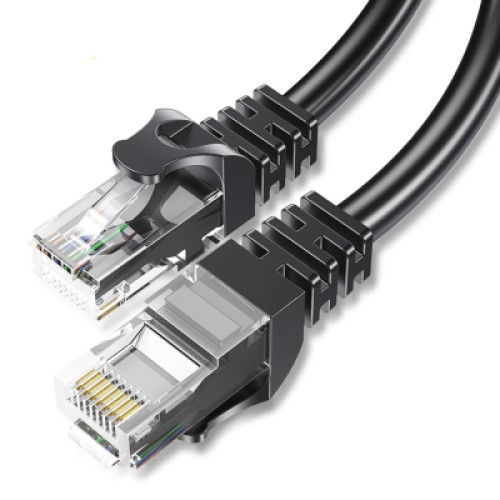 Патч-корд 15м UTP cat 6 RJ45 TopSpeed Ethernet Round Cable Black Essager (EXCWXY-JSE01)