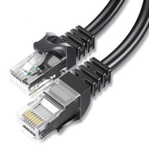 Патч-корд 3м UTP cat 6 RJ45 TopSpeed Ethernet Round Cable Black Essager (EXCWXY-JSC01)