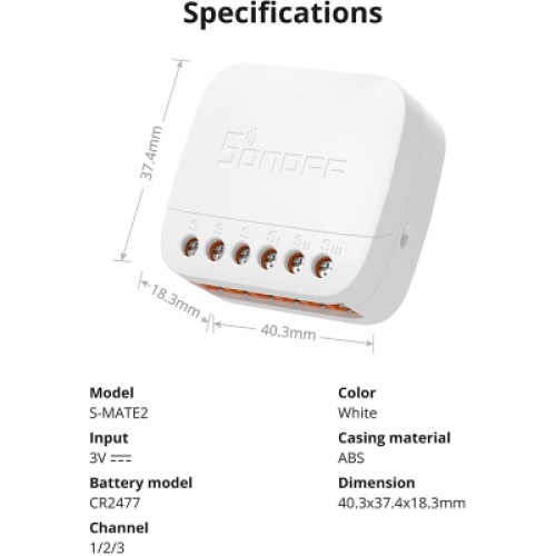Умное реле Sonoff S-MATE2