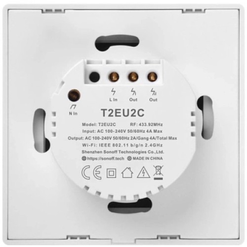 Умный выключатель Sonoff T2EU2C-TX