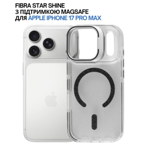 Чехол для мобильного телефона BeCover FIBRA Star Shine MagSafe Apple iPhone 17 Pro Max Black (715432) Чехол для мобильного телефона BeCover FIBRA Star Shine MagSafe Apple iPhone 17 Pro Max Black (715432)