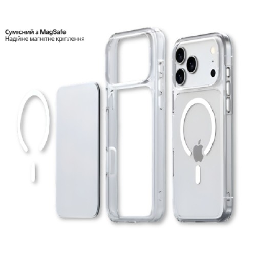 Чехол для мобильного телефона BeCover FIBRA Crystal MagSafe Apple iPhone 17 Pro Max (715370)