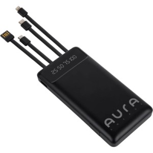 Батарея універсальна AURA NRG10 10000 mAh Black (PBANRG10B)