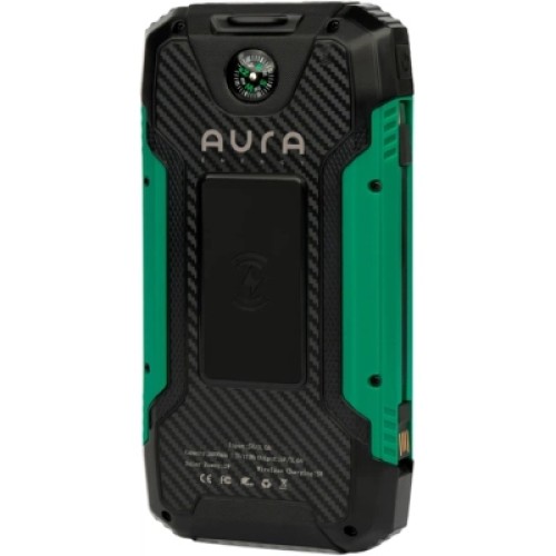 Батарея универсальная AURA NRG-30SE ARM SOLAR 30000mAh Wireless charging Green (PBANRG30SEG)