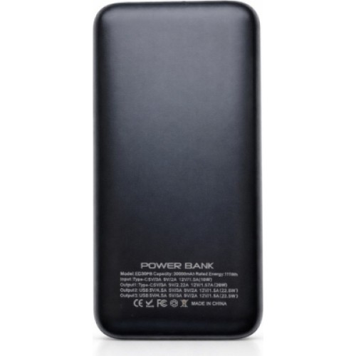 Батарея универсальная Extradigital 30000mAh, 22.5W, black (ED30PB)