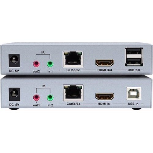 Адаптер HDMI extender 100m UHD 4K/60Hz CAT5E/6 + USB 2.0 Dtech (DT-7051)