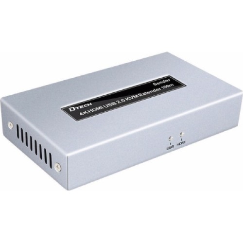 Адаптер HDMI extender 100m UHD 4K/60Hz CAT5E/6 + USB 2.0 Dtech (DT-7051)