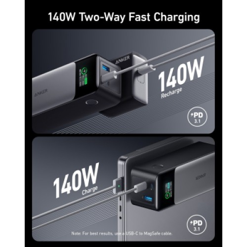 Батарея универсальная Anker 24000mAh PowerCore 737 GaNPrime 140W PD Black (A1289011)