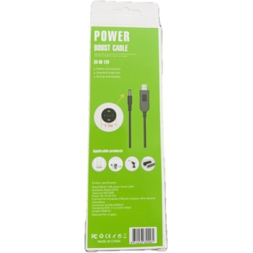 Кабель питания USB to DC 5.5x2.1mm 9V 1.0m black Power Boost (1070990)