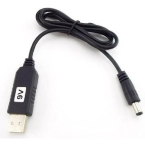 Кабель живлення USB to DC 5.5x2.1mm 9V 1.0m black Power Boost (1070990)