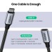 Дата кабель Ugreen USB-C M/F 1.0m 5A 10Gbps USB 3.1 black (30205)