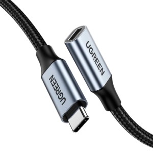 Дата кабель Ugreen USB-C M/F 1.0m 5A 10Gbps USB 3.1 black (30205)
