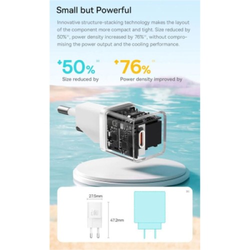 Зарядное устройство Baseus USB-C PD20W GaN blue (CCGN050103)