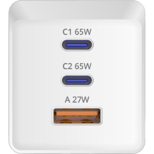 Зарядное устройство Sigma 2xUSB-C PD65W + 1xUSB QC3.0 GaN X-power PS65-01 white (4827798637715)