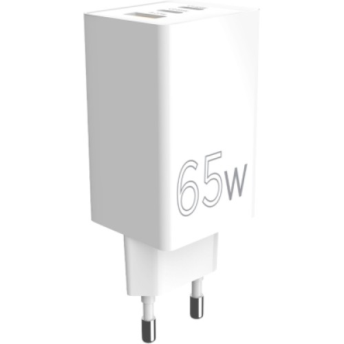 Зарядное устройство Sigma 2xUSB-C PD65W + 1xUSB QC3.0 GaN X-power PS65-01 white (4827798637715)