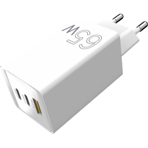 Зарядное устройство Sigma 2xUSB-C PD65W + 1xUSB QC3.0 GaN X-power PS65-01 white (4827798637715)