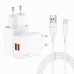 Зарядное устройство Grand-X 2xUSB 5V 2.4A + cable USB to USB-C white (CH-15WT)
