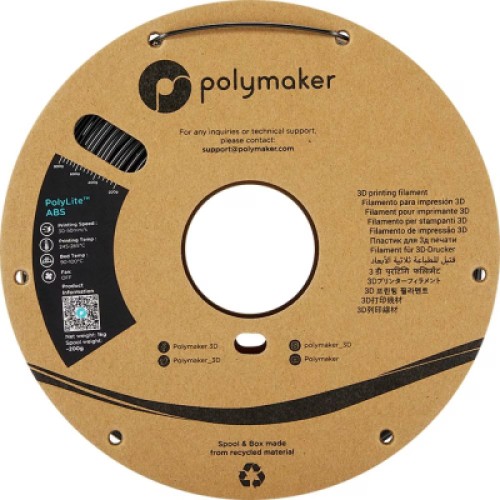 Пластик для 3D-принтера Polymaker ABS POLYLITE 1,75mm 1kg Black (PE01001) Пластик для 3D-принтера Polymaker ABS POLYLITE 1,75mm 1kg Black (PE01001)