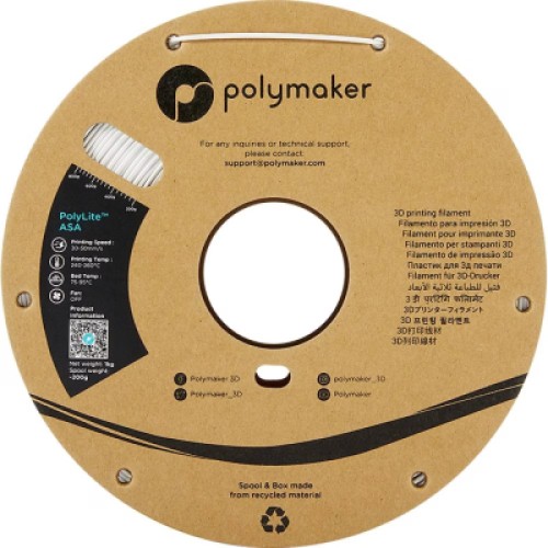 Пластик для 3D-принтера Polymaker ASA POLYLITE 1,75mm 1kg WHITE (PF01002)