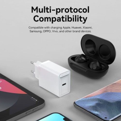 Зарядное устройство Vention 1xUSB-C PD20W QC4.0 white (FADW0-EU)