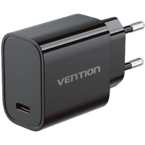 Зарядное устройство Vention 1xUSB-C PD30W + cable USB-C to USB-C black (G18B0-EU)