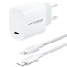 Зарядное устройство Vention 1xUSB-C PD30W + cable USB-C to USB-C white (G18W0-EU)