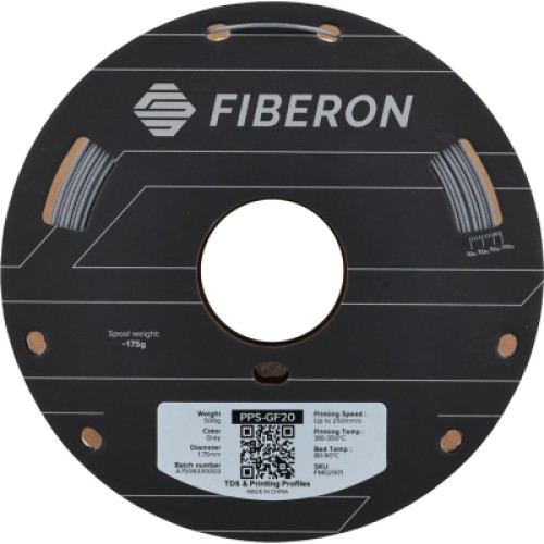 Пластик для 3D-принтера Polymaker Fiberon PPS-GF20 1,75mm 0,5kg GREY (FM02001)