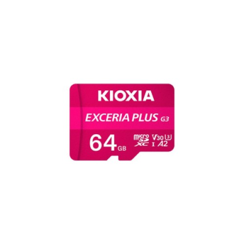 Карта памяти Kioxia 64GB microSDXC class 10 UHS-I U3 V30 A2 Exceria Plus G3 (LMPL3M064GG2)