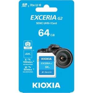 Карта пам'яті Kioxia 64GB SDXC class 10 UHS-I U3 V30 Exceria G2 (LNEX2L064GG4)