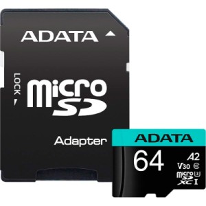 Карта памяти ADATA 64GB microSD class 10 UHS-I U3 V30 A2 Premier Pro SD 6.0 (AUSDX64GUI3V30SA2-RA1)