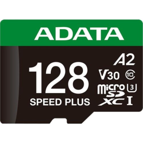 Карта памяти ADATA 128GB microSD class 10 UHS-I U3 V30 A2 Speed Plus (UD128GUI3V30A2SP-RA1)