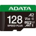 Карта памяти ADATA 128GB microSD class 10 UHS-I U3 V30 A2 Speed Plus (UD128GUI3V30A2SP-RA1)