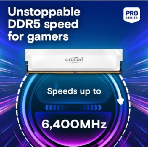 Модуль памяти для компьютера DDR5 64GB (2x32GB) 6000 MHz Crucial Pro Wite Micron (CP2K32G60C40U5W) Модуль памяти для компьютера DDR5 64GB (2x32GB) 6000 MHz Crucial Pro Wite Micron (CP2K32G60C40U5W)