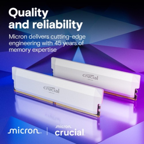 Модуль памяти для компьютера DDR5 16GB 6000 MHz Pro Overclocking White Micron (CP16G60C36U5W) Модуль памяти для компьютера DDR5 16GB 6000 MHz Pro Overclocking White Micron (CP16G60C36U5W)