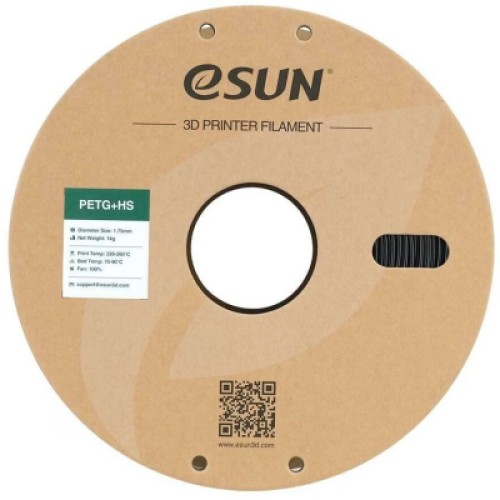 Пластик для 3D-принтера eSUN ePETG+HIGH SPEED 1,75mm 1kg SOLID BLACK (EPETG+HS-P175SB1)