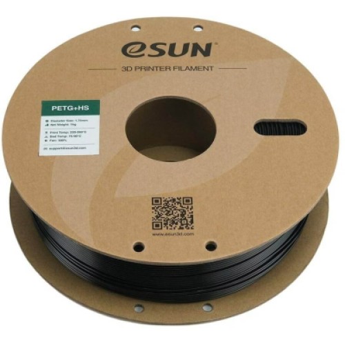 Пластик для 3D-принтера eSUN ePETG+HIGH SPEED 1,75mm 1kg SOLID BLACK (EPETG+HS-P175SB1)