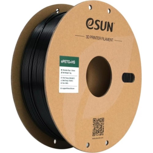 Пластик для 3D-принтера eSUN ePETG+HIGH SPEED 1,75mm 1kg SOLID BLACK (EPETG+HS-P175SB1)