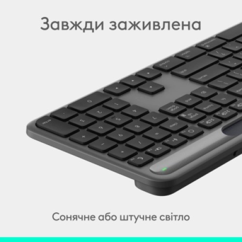Клавиатура Logitech Slim Solar+ Bluetooth Graphite (920-013764) Клавиатура Logitech Slim Solar+ Bluetooth Graphite (920-013764)