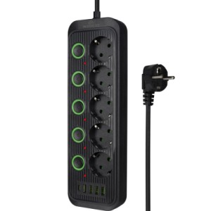 Мережевий фільтр живлення XoKo XK-SP-5-2-1-BK