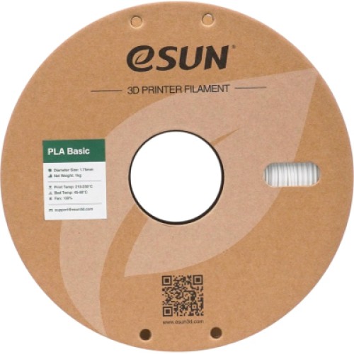 Пластик для 3D-принтера eSUN PLA BASIC 1,75mm 1kg WHITE (PLA-BASIC175W1P1)