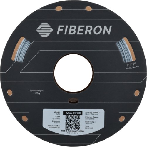 Пластик для 3D-принтера Polymaker ASA-CF08 Fiberon 1,75mm 0,5kg Light Grey (FF02004) Пластик для 3D-принтера Polymaker ASA-CF08 Fiberon 1,75mm 0,5kg Light Grey (FF02004)