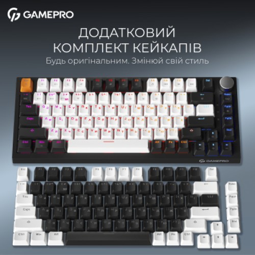 Клавиатура GamePro Asgard Valhalla QLAB Sakura Switch RGB Bluetooth/Wireless/USB-C UA Black (MK160-B-QS-PRO)