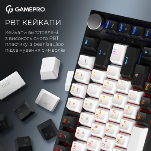 Клавиатура GamePro Asgard Valhalla QLAB Sakura Switch RGB Bluetooth/Wireless/USB-C UA Black (MK160-B-QS-PRO)