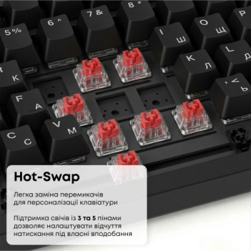 Клавиатура Ajazz AK820 Red Switch USB-C UA Black (AK820-R-B)